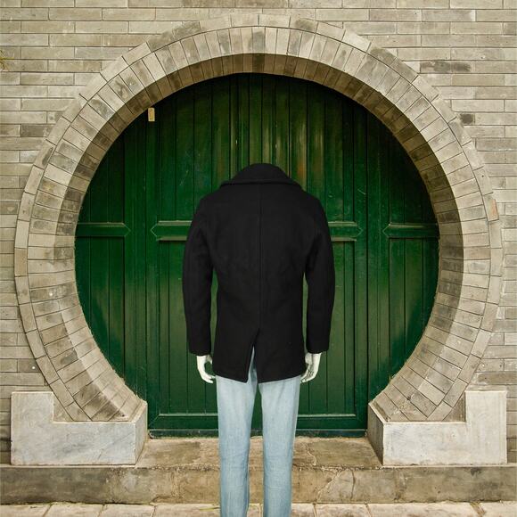 Schott NYC 740N USN Military Blue USA Made Pea Coat Peacoat Jacket S - Picture 3 of 7